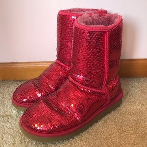 UGG Classic Short Red Sequin Boots